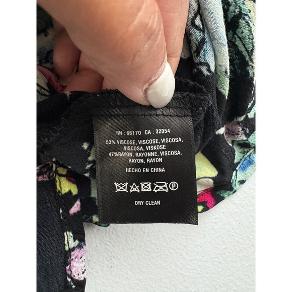 Maeve Floral Print Tunic Dress V-Neck 3/4 Sleeve Pockets XS - Picture 9 of 10